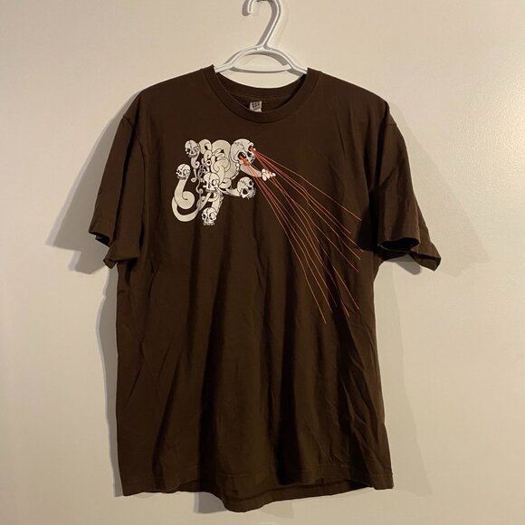 Y2K JNCO STYLE Brown Skulls And Lasers Tee TAGGED XL - Picture 1 of 4